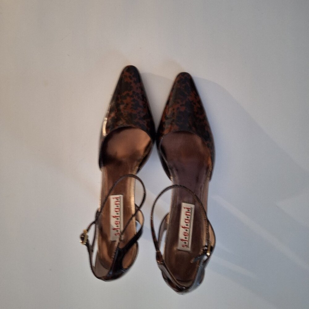 Stefani Womens SiZ10M Nancy Style Animal Print Brown and Black Pointed Toe Pump